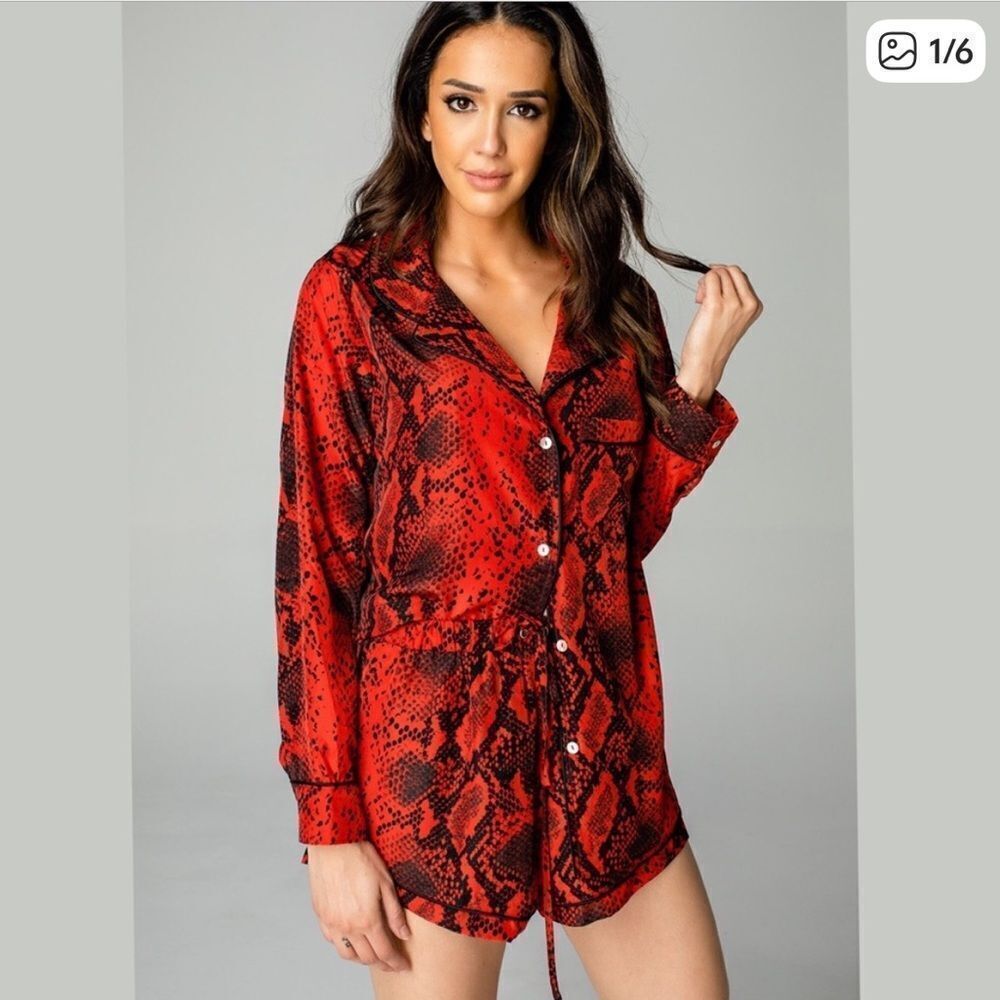 Buddy Love Anna Pajama Set Red Lava Rock